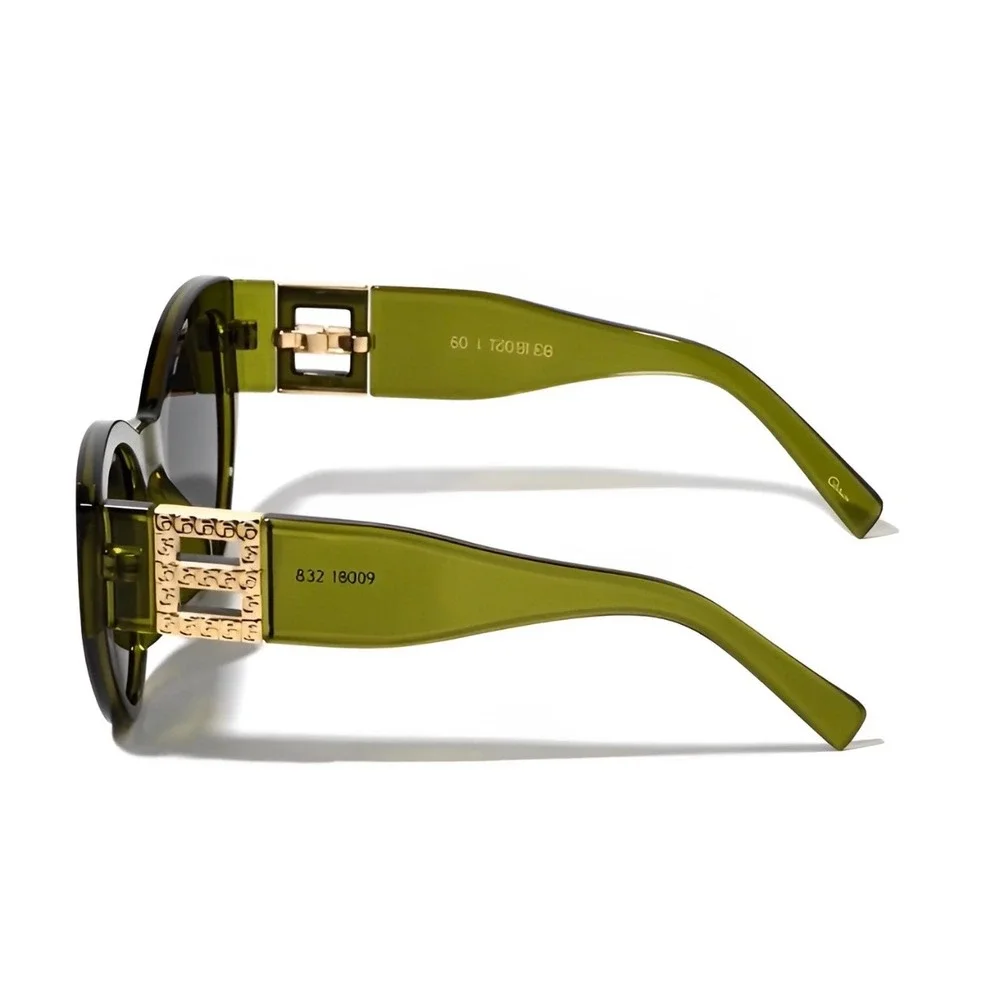 Olive Green Oversized Cat Eye Sunglasses Women Luxury Trendy Outdoor Retro New‎